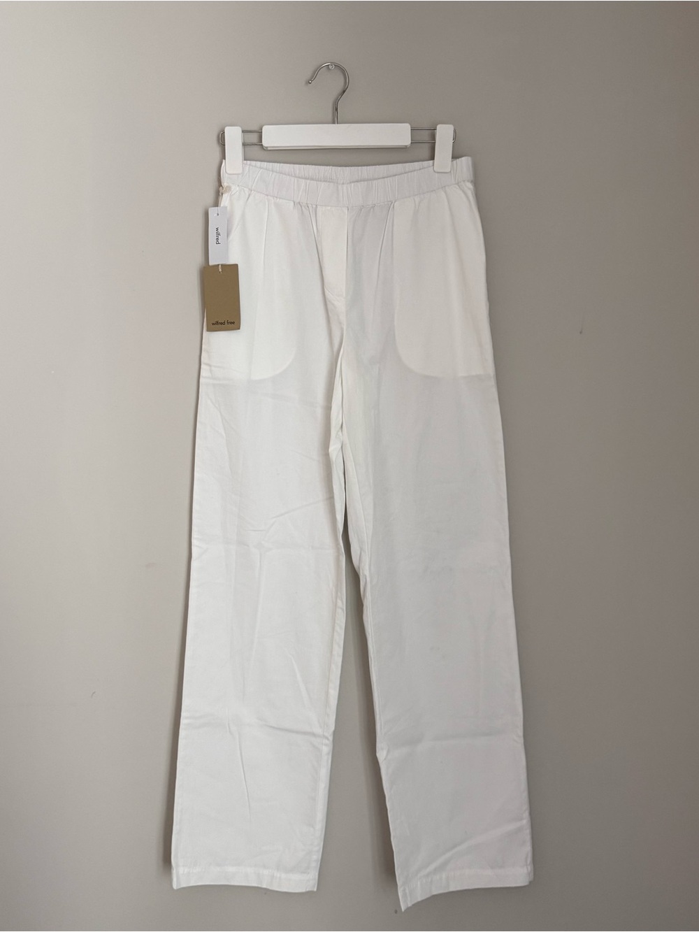 Wilfred Free Aritzia White Linen Elastic-Waist Pants Size XS